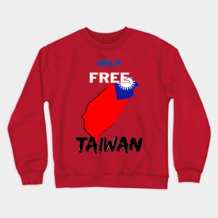 Help Free taiwan - Map of Taiwan in red, blue and white Crewneck Sweatshirt